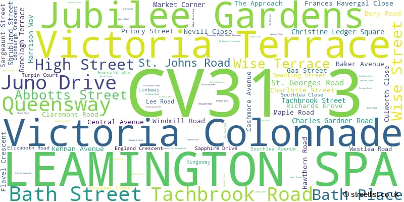 A word cloud for the CV31 3 postcode